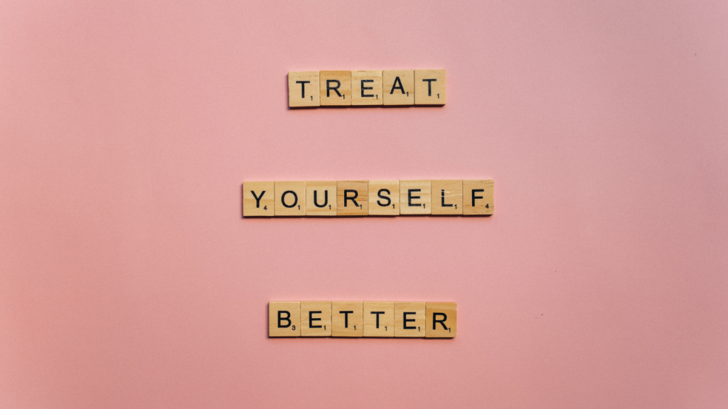How to Start Choosing Yourself Without Losing Who You Are 2 Motivational words “Treat Yourself Better” on a pink background, inspiring people learning how to start choosing yourself